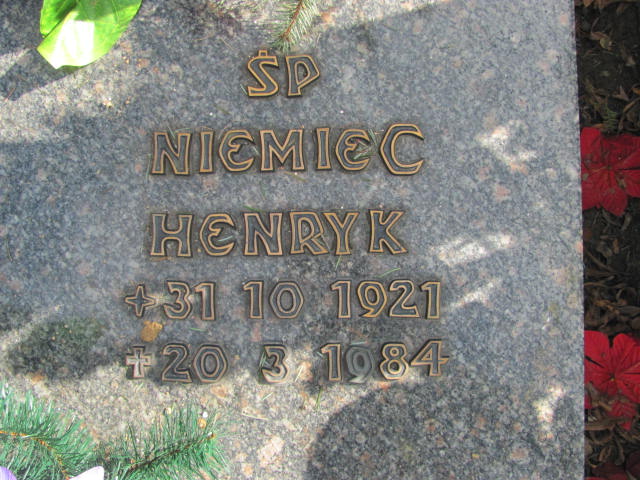 Henryk Niemiec 1921 Krzyżowice - Grobonet - Wyszukiwarka osób pochowanych